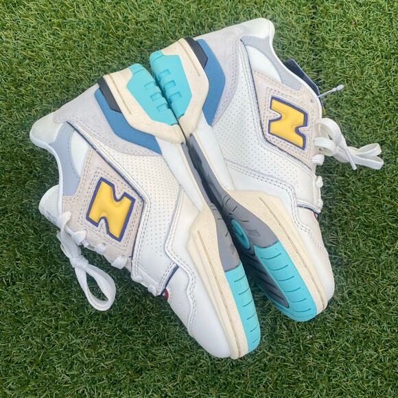 New Balance 550 White Surf Sea Salt Yellow Sneakers BB550SSC - Picture 4 of 6